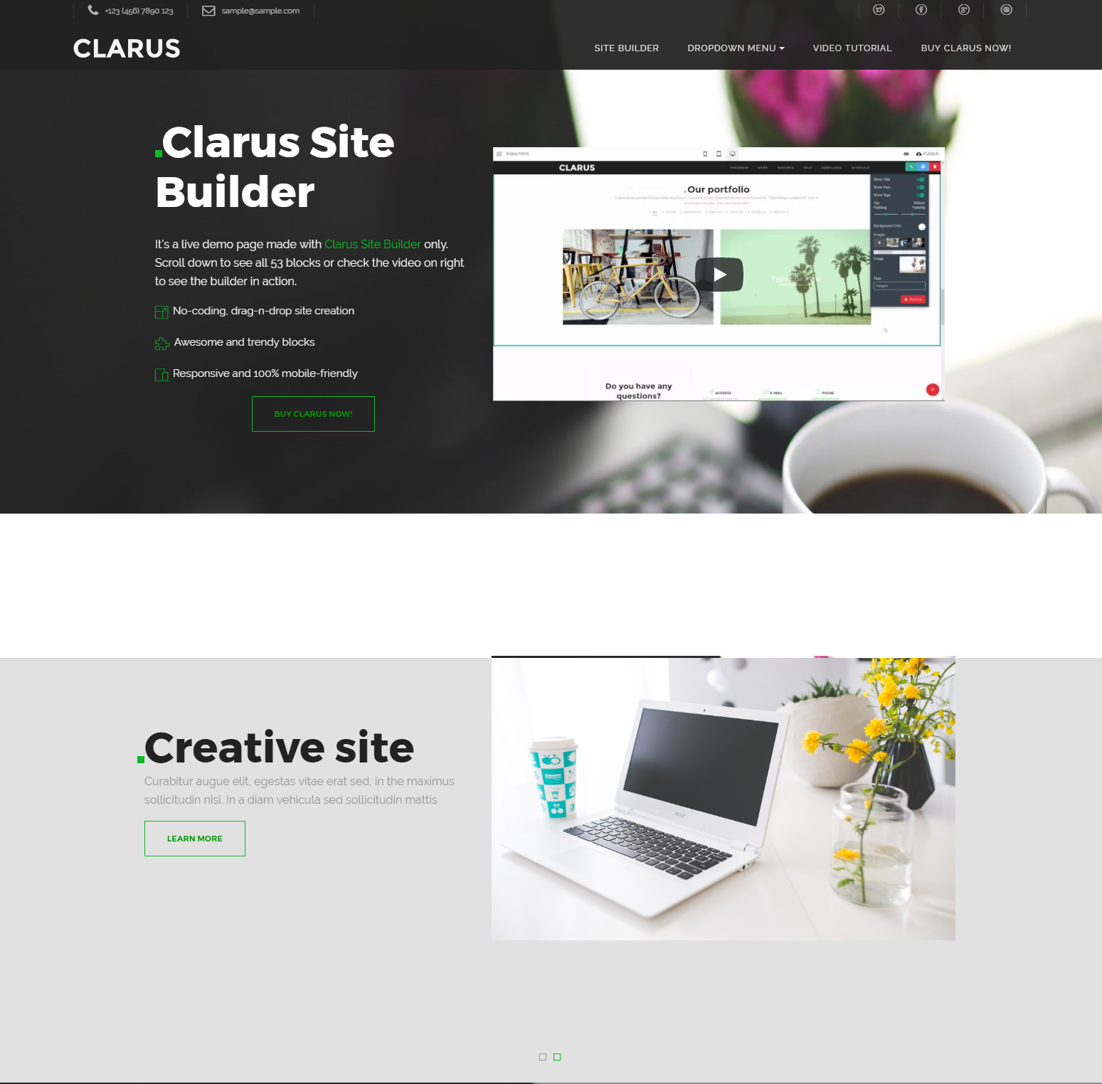 HTML5 Bootstrap Clarus Themes