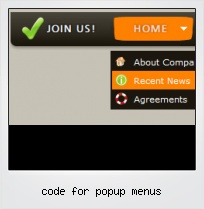 Code For Popup Menus