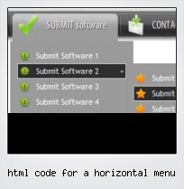 Html Code For A Horizontal Menu