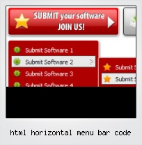 Html Horizontal Menu Bar Code