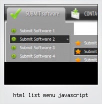 Html List Menu Javascript