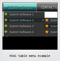 Html Table Menu Example