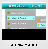 List Menu Html Code