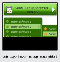 Web Page Hover Popup Menu Dhtml