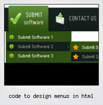 Code To Design Menus In Html