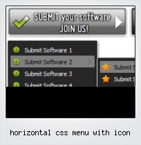 Horizontal Css Menu With Icon